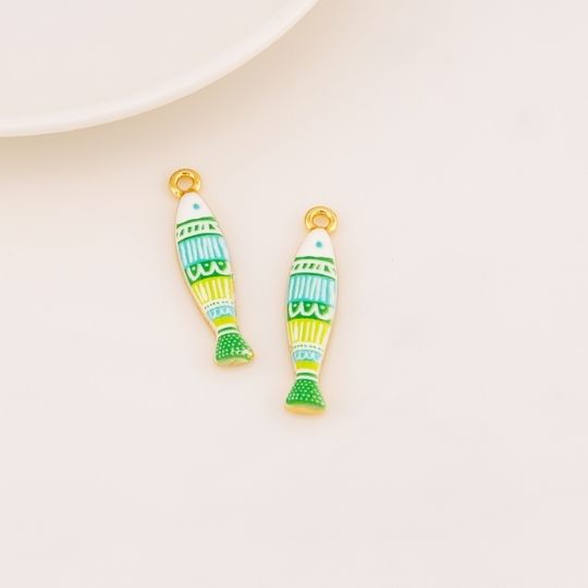 Dije pez esmaltado baño 18k