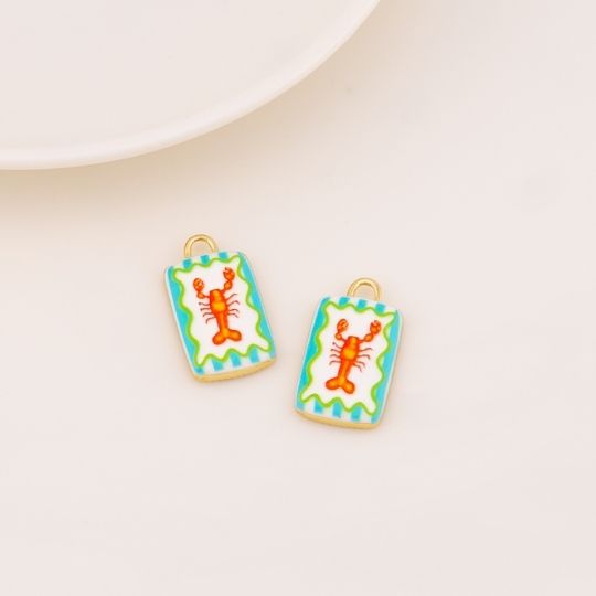 Dije de verano esmaltado baño 18k