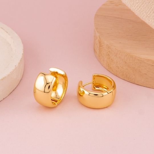 Argollas solidas baño 18k