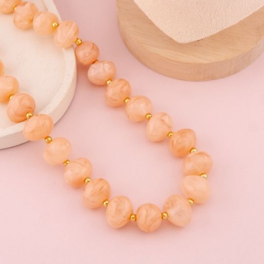 Collar chunky acrilico baño 18k
