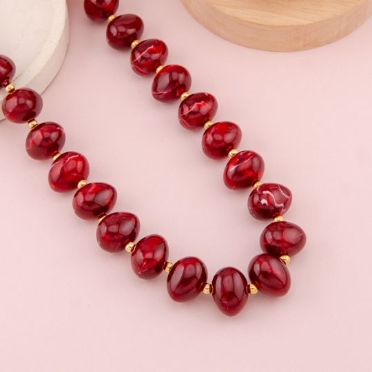 Collar chunky acrilico baño 18k