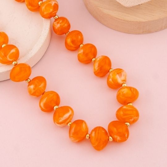 Collar chunky acrilico baño 18k