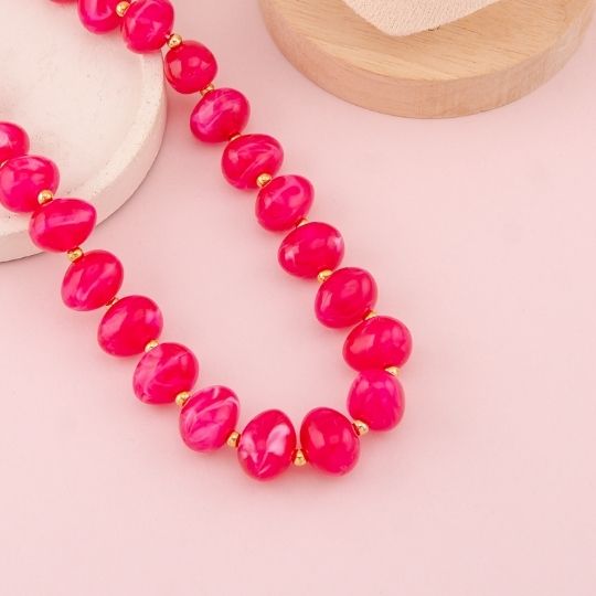 Collar chunky acrilico baño 18k