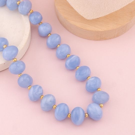 Collar chunky acrilico baño 18k