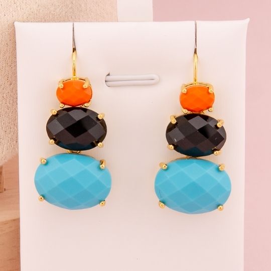 Aretes de perla barroca engastado en goldfilled