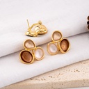 Aretes stud esmaltados patente omega pin de plata  baño 18k