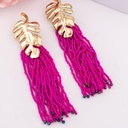 Aretes de hoja colgantes baño 18k rosa