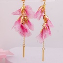 Aretes colgantes baño 18k rosa