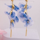 Aretes colgantes baño 18k azules