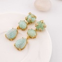 Aretes colgantes con piedra semipreciosa baño 18k pin de plata