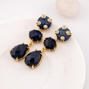 Aretes colgantes con piedra semipreciosa baño 18k pin de plata