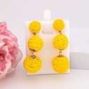 Aretes de rafia colgantes baño 18k amarillos