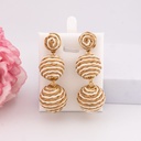 Aretes de rafia colgantes baño 18k