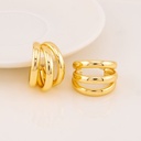 Argollas triple solidas 24MM baño 18k