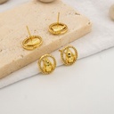 Aretes stud de la Virgen zirconias baño 18k