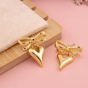 Aretes colgantes de corazon baño 18k