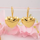 Aretes colgantes de corazon baño 18k