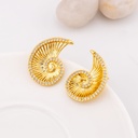 Aretes stud caracol baño 18k pin de plata