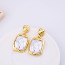 Aretes colgantes con perlas baño 18k pin de plata