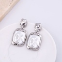 Aretes colgantes con perlas baño 18k pin de plata