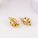 Aretes stud caracoles con zirconias baño 18k
