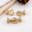 Broche elegante con micropave y baño 18k