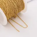 Cadena acero por yarda eslabones de 2 mm  y baño 18k