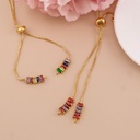 Pulsera ajustable micropave baño 18k multicolor