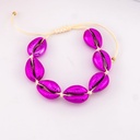 Pulsera ajustable de conchas de mar fusia