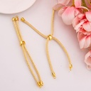 Pulsera ajustable blanca metalizada baño 18k