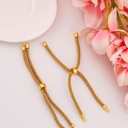 Pulsera ajustable beigh metalizada baño 18k