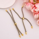 Pulsera ajustable gris metalizada baño 18k