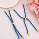 Pulsera ajustable azul metalizada baño 18k