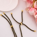 Pulsera ajustable negra metalizada baño 18k