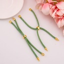 Pulsera ajustable verde menta metalizada baño 18k