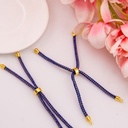 Pulsera ajustable morada metalizada baño 18k