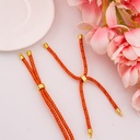 Pulsera ajustable naranja metalizada baño 18k