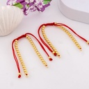 Pulsera ajustable con balines baño 18k roja