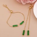 Pulsera ajustable micropave baño 18k verde