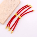 Pulsera ajustable de hilo en baño 18k fusia