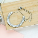 PULSERA AJUSTABLE BAÑO 18K PLATEADA