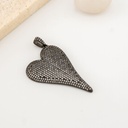  Dije grande corazon Negro micropave baño 18k