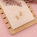 Dije luna con zirconias baño 18k