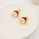 Dije navideño santa claus esmaltado con baño 18k