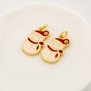  Dije navideño muñeco de nieve cesmaltado con baño 18k
