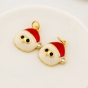  Dije navideño santa claus con zirconias negras esmaltado con baño 18k