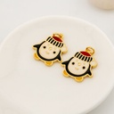  Dije navideño pinguino esmaltado con baño 18k