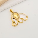 Dije elefante con micropave madre perla y  baño 18k