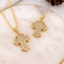 Dije de cruz micropave y baño 18k