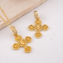 Dije de cruz micropave y baño 18k